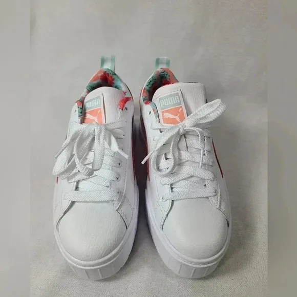 Puma Youth White Mayze Flower Aura 2 Sneakers Casual Shoes Size 7