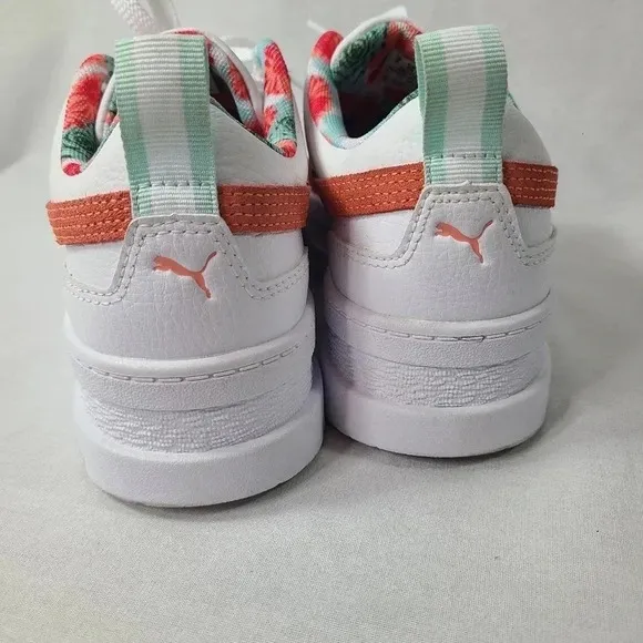 Puma Youth White Mayze Flower Aura 2 Sneakers Casual Shoes Size 7