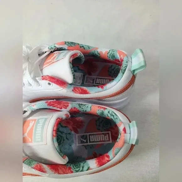 Puma Youth White Mayze Flower Aura 2 Sneakers Casual Shoes Size 7