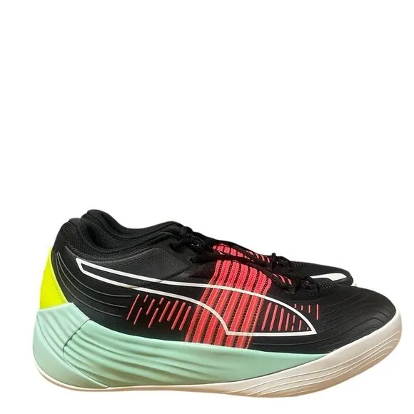 Puma Fusion Nitro Men’s Size 11.5-12 Basketball Shoe Black White Sneaker Trainer
