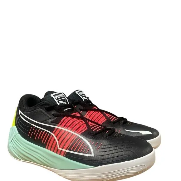 Puma Fusion Nitro Men’s Size 11.5-12 Basketball Shoe Black White Sneaker Trainer