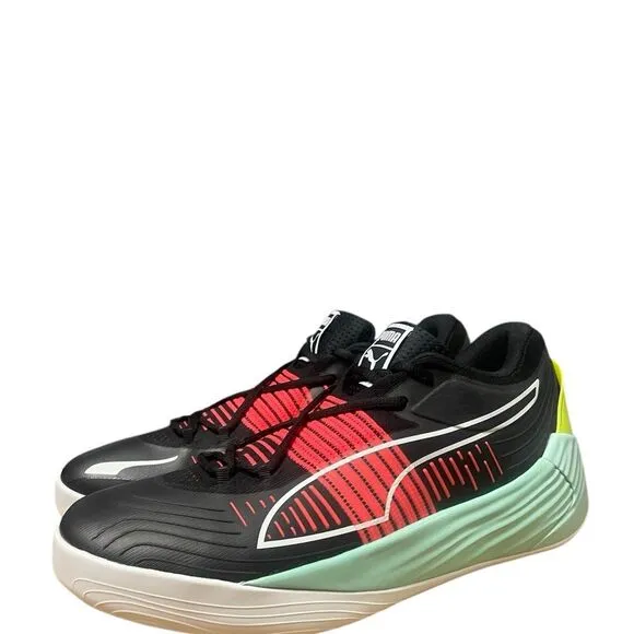 Puma Fusion Nitro Men’s Size 11.5-12 Basketball Shoe Black White Sneaker Trainer