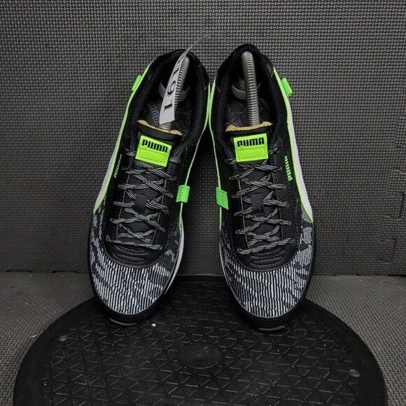 Puma Future Rider Visual Shoes Youth Sz 6.5 Black Gray Athletic Trainers Sneaker