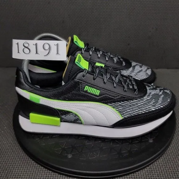 Puma Future Rider Visual Shoes Youth Sz 6.5 Black Gray Athletic Trainers Sneaker