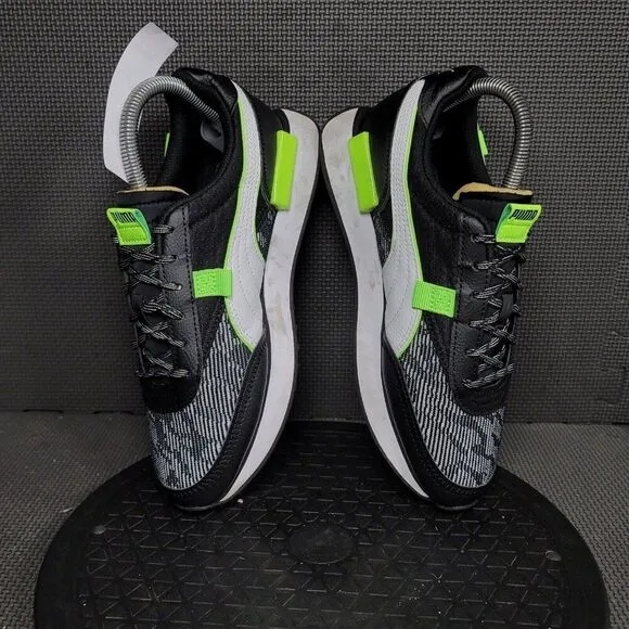 Puma Future Rider Visual Shoes Youth Sz 6.5 Black Gray Athletic Trainers Sneaker