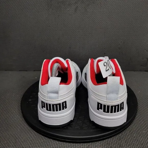 Puma Rebound Layup Lo Shoes Mens Sz 8 White Red Athletic Trainers Sneakers