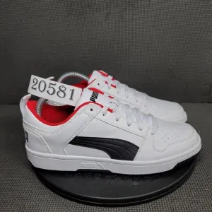 Puma Rebound Layup Lo Shoes Mens Sz 8 White Red Athletic Trainers Sneakers