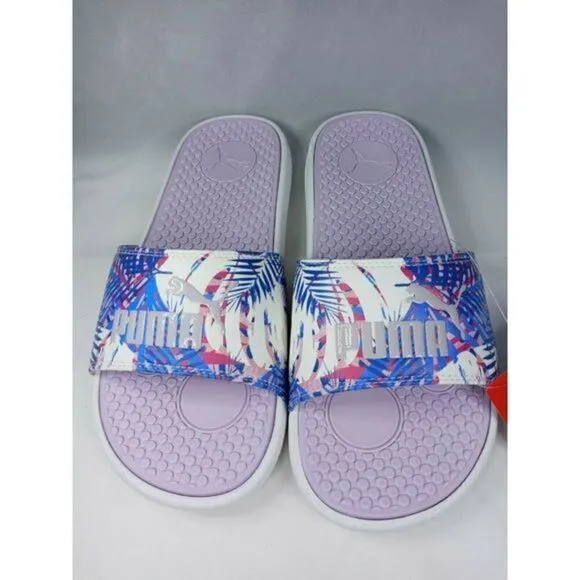 PUMA Women's Size 9 Cool Cat Sport Mauve Daze Slide Purpl/‎ White Sandals  NWT