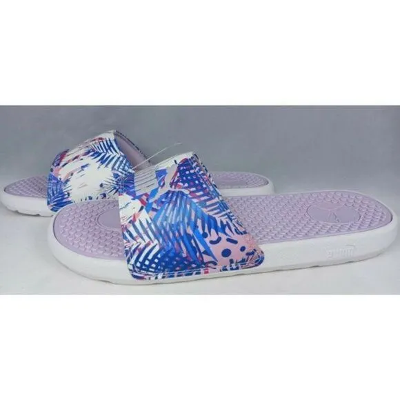 PUMA Women's Size 9 Cool Cat Sport Mauve Daze Slide Purpl/‎ White Sandals  NWT