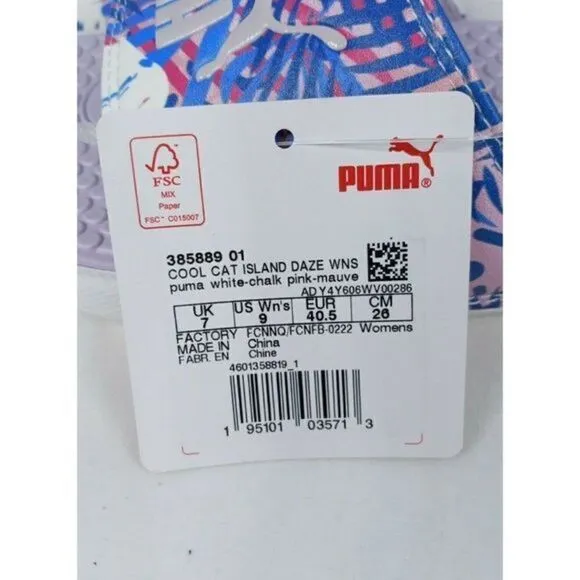 PUMA Women's Size 9 Cool Cat Sport Mauve Daze Slide Purpl/‎ White Sandals  NWT