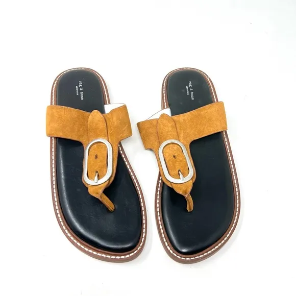 RAG &amp; BONE Ansley Suede Thong Sandals size 38.5