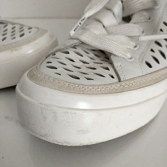 Rag &amp; Bone Army Genuine Leather Perforated Low-Top Sneakers