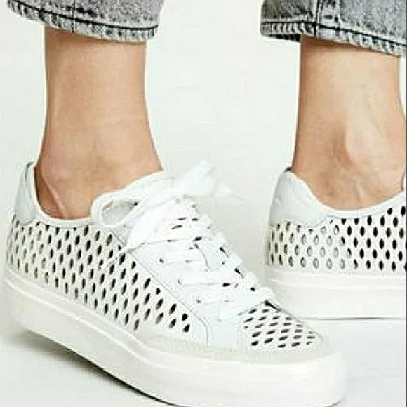 Rag &amp; Bone Army Genuine Leather Perforated Low-Top Sneakers