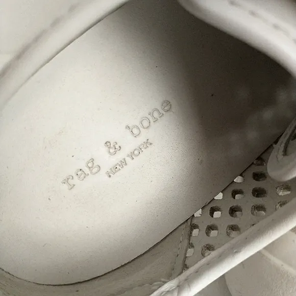 Rag &amp; Bone Army Genuine Leather Perforated Low-Top Sneakers