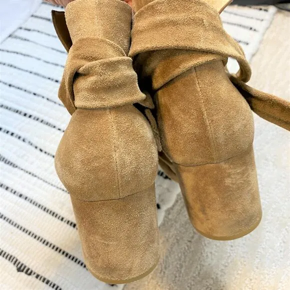 Rag &amp; Bone Dalia Ankle-Tie Suede Ankle Boots 38