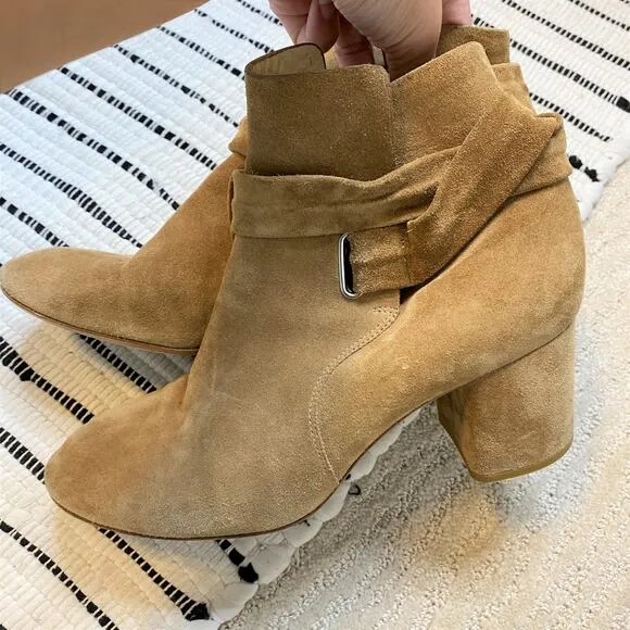 Rag &amp; Bone Dalia Ankle-Tie Suede Ankle Boots 38