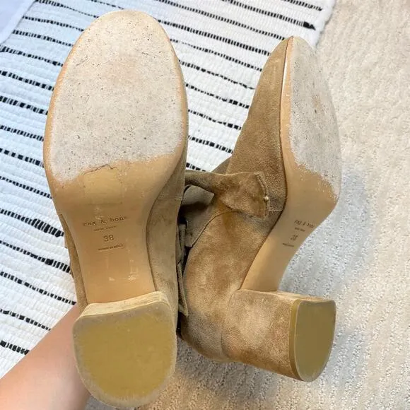 Rag &amp; Bone Dalia Ankle-Tie Suede Ankle Boots 38