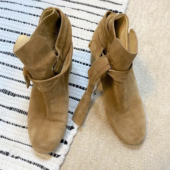 Rag &amp; Bone Dalia Ankle-Tie Suede Ankle Boots 38