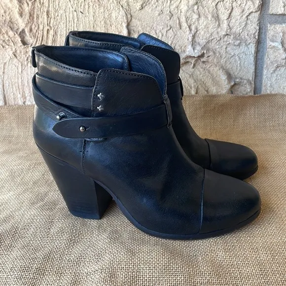 Rag &amp; Bone Harrow boots black Ankle Leather Size 38 Box