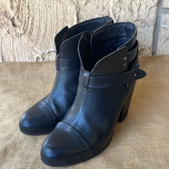 Rag &amp; Bone Harrow boots black Ankle Leather Size 38 Box