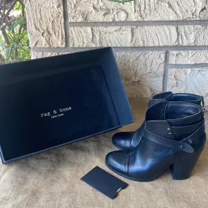 Rag &amp; Bone Harrow boots black Ankle Leather Size 38 Box