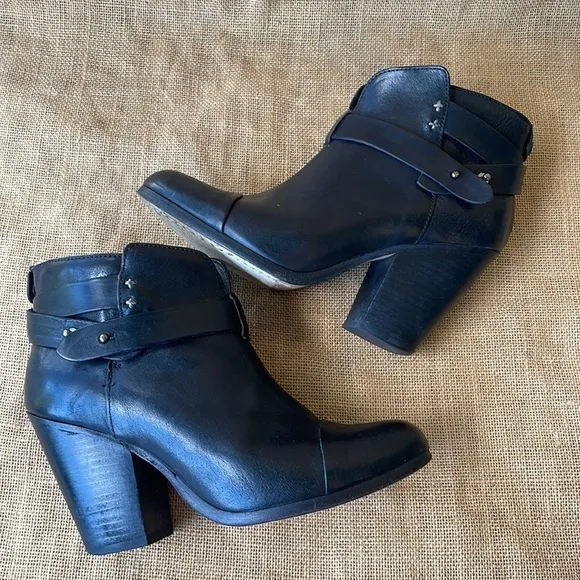 Rag &amp; Bone Harrow boots black Ankle Leather Size 38 Box