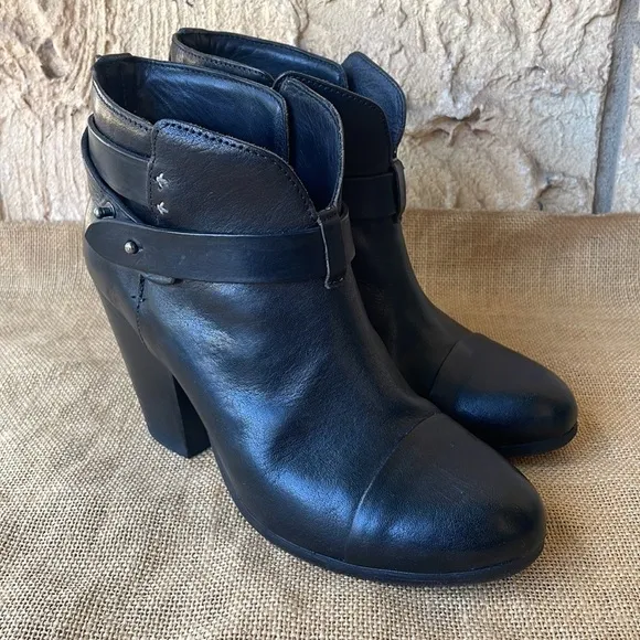 Rag &amp; Bone Harrow boots black Ankle Leather Size 38 Box