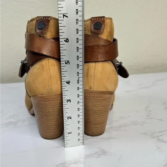Rag &amp; Bone Harrow Nubuck Leather Ankle Boot Camel Women's Size 37.5/US7
