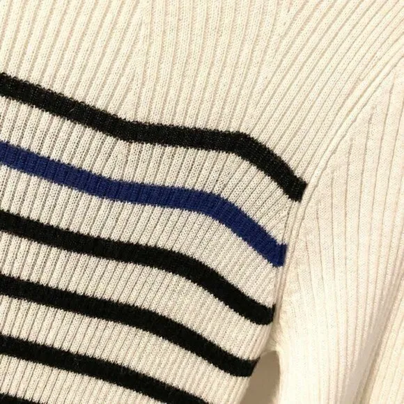 rag &amp; bone kate striped ribbed knit cashmere sweater dress turtleneck XL $378