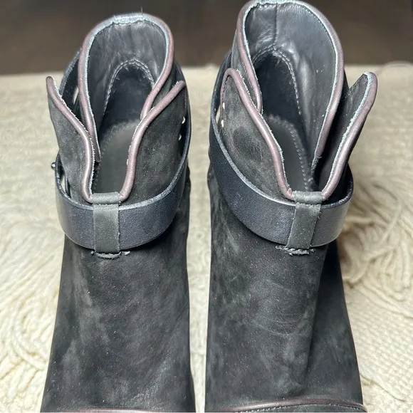 RAG &amp; BONE suede black leather Harrow heeled ankle booties 39.5