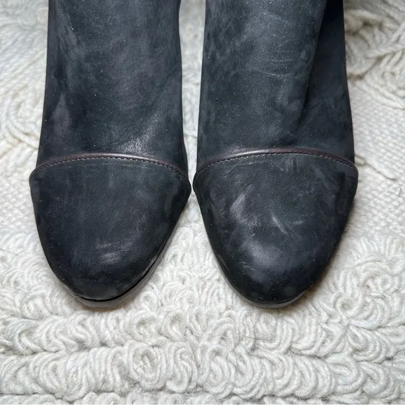 RAG &amp; BONE suede black leather Harrow heeled ankle booties 39.5