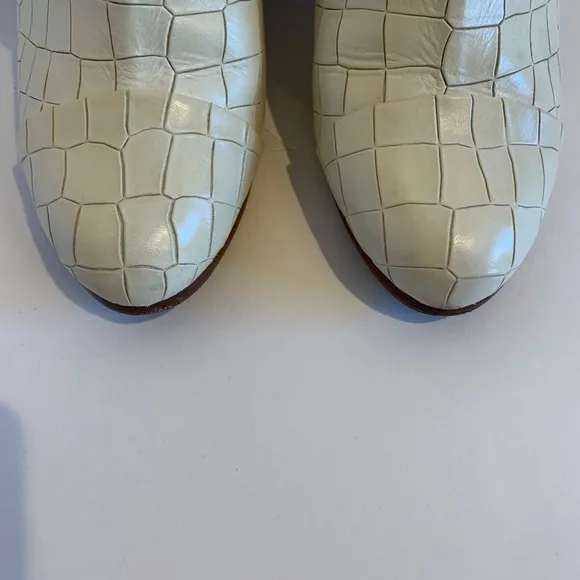 rag &amp; bone White Ivory Croc Leather Harrow Boots