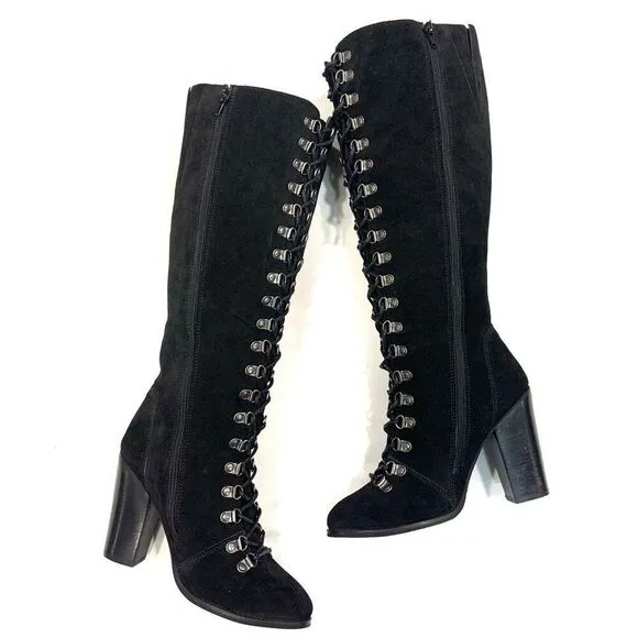 RAG &amp; CO STREET-SLAY Antique Eyelets Lace Up Knee Boots (Sz 39)