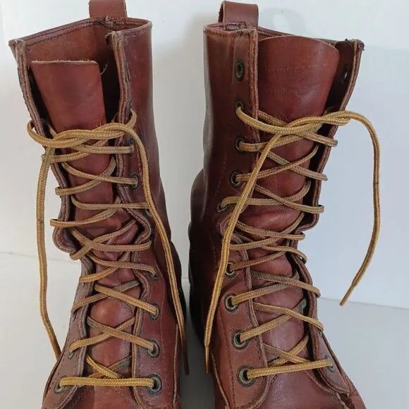 Ralph Lauren Boots‎ Sz 8 Leather Vibram Lace Up Ranger Womens Western Chore