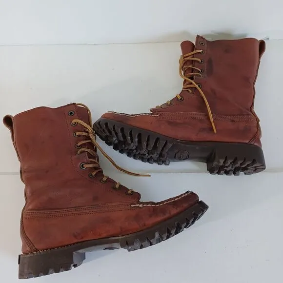 Ralph Lauren Boots‎ Sz 8 Leather Vibram Lace Up Ranger Womens Western Chore