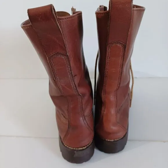 Ralph Lauren Boots‎ Sz 8 Leather Vibram Lace Up Ranger Womens Western Chore