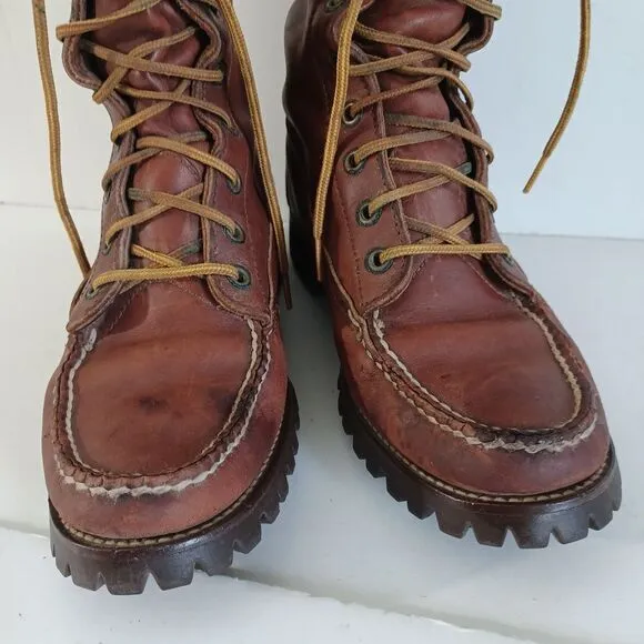 Ralph Lauren Boots‎ Sz 8 Leather Vibram Lace Up Ranger Womens Western Chore