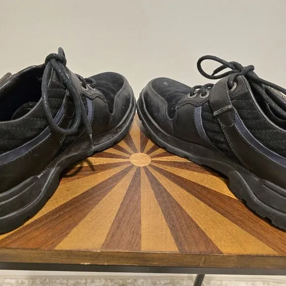 Ralph Lauren Polo Sport Leather Black Suede Boots Hiking Shoes 7D Mens Vintage