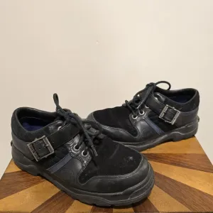 Ralph Lauren Polo Sport Leather Black Suede Boots Hiking Shoes 7D Mens Vintage