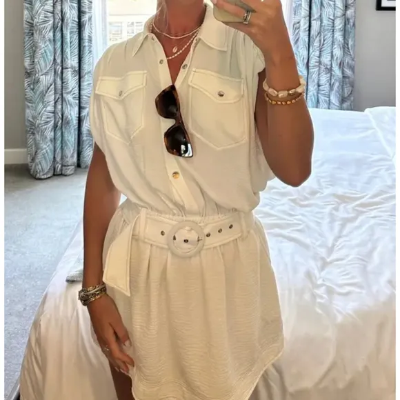 Ramy Brook Bess Belted Safari Mini Vacation Dress