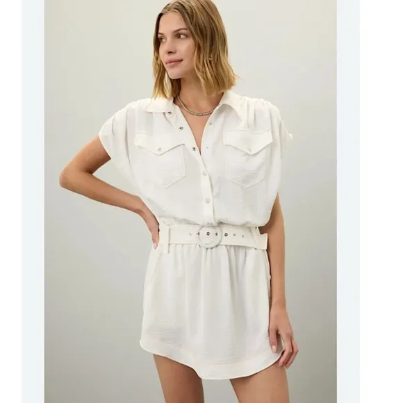 Ramy Brook Bess Belted Safari Mini Vacation Dress