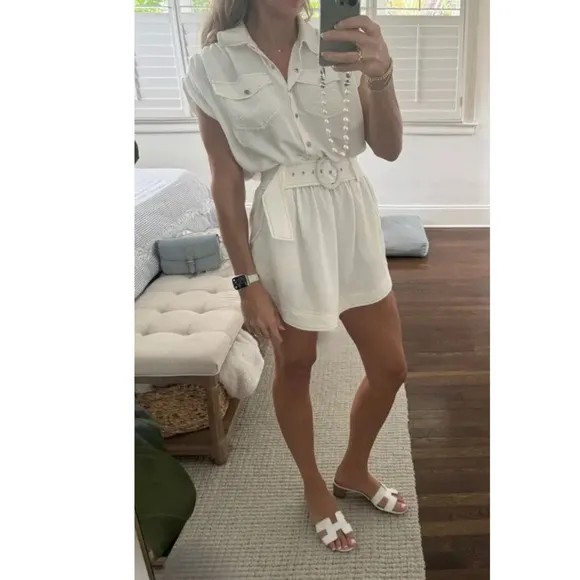 Ramy Brook Bess Belted Safari Mini Vacation Dress