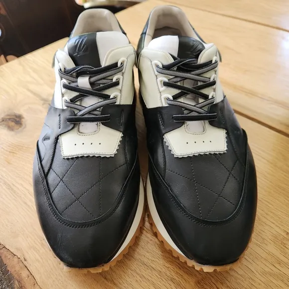 RARE Leizilei Calf Leather Sneakers Mens Size 12 Black White Platform Shoes Y2k