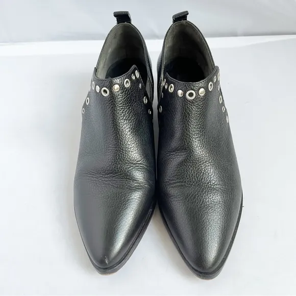 Rebecca Minkoff Black Leather Ankle Boots with silver studs size 8