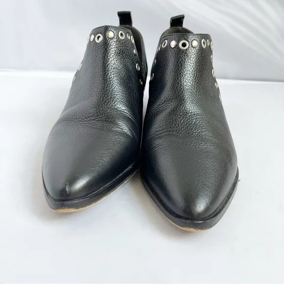 Rebecca Minkoff Black Leather Ankle Boots with silver studs size 8