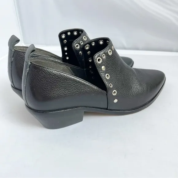Rebecca Minkoff Black Leather Ankle Boots with silver studs size 8