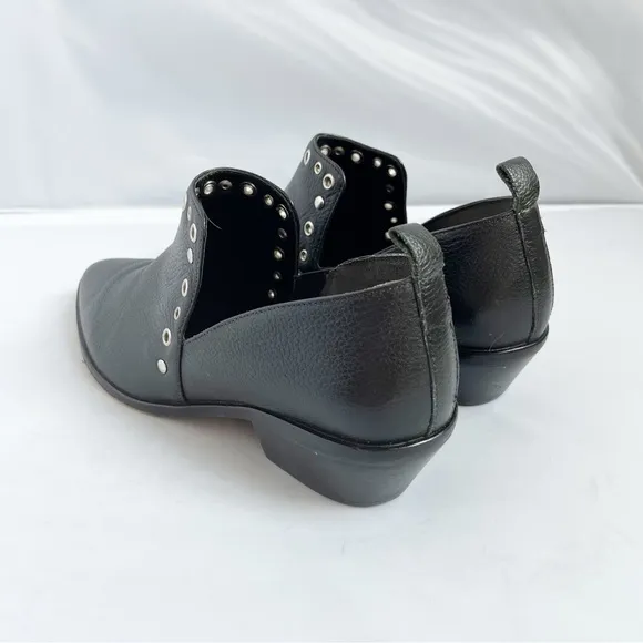 Rebecca Minkoff Black Leather Ankle Boots with silver studs size 8