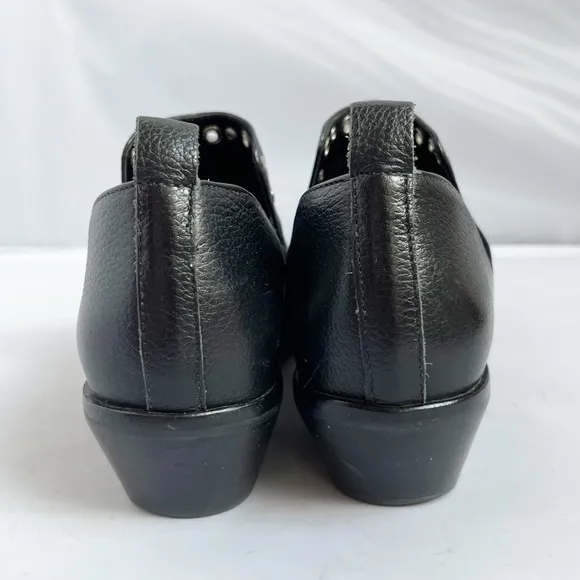 Rebecca Minkoff Black Leather Ankle Boots with silver studs size 8