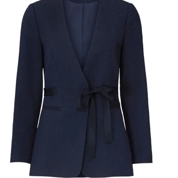 Rebecca Taylor NYC Jacket Suit Dinner Navy Zig Zag  US 4