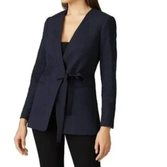 Rebecca Taylor NYC Jacket Suit Dinner Navy Zig Zag  US 4